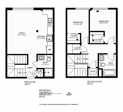 a floor plan of two different floor plans of a house
